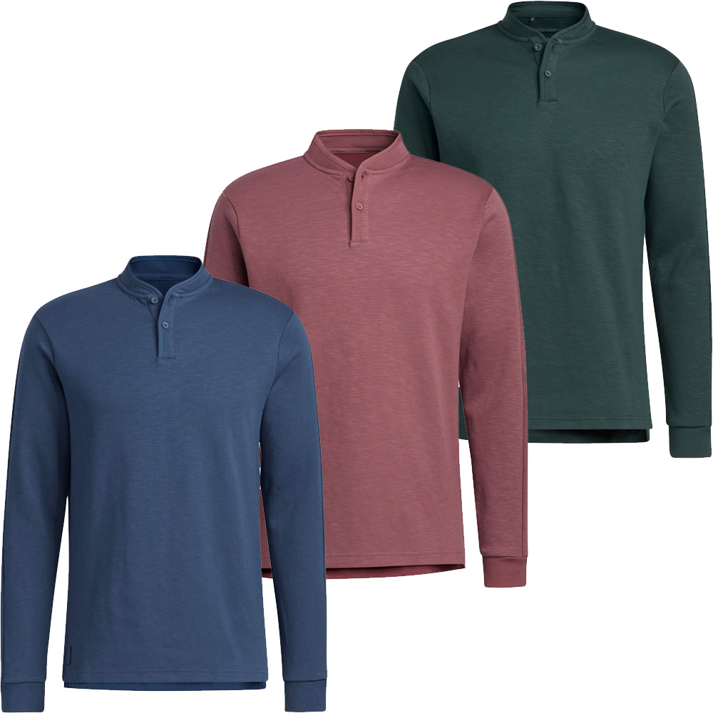 adidas GoTo Long Sleeve Henley Golf Shirt Scratch72