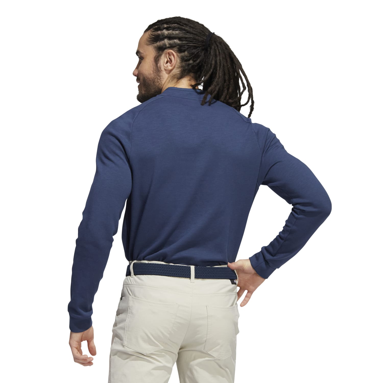 adidas Go-To Long Sleeve Henley Golf Shirt  - Crew Navy