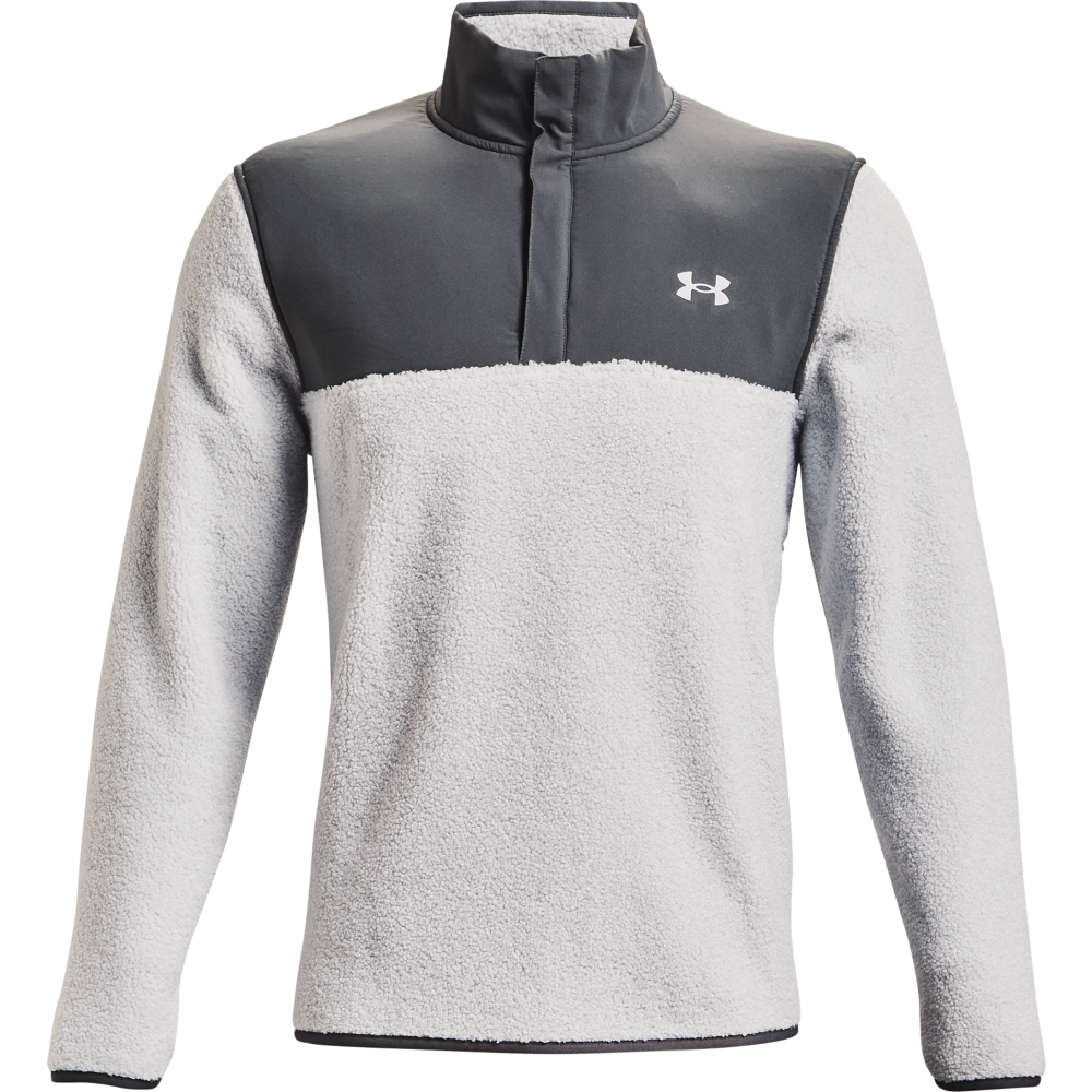 Under Armour Mens Pile Sweater Fleece Golf Top  - Halo Grey/Pitch Grey