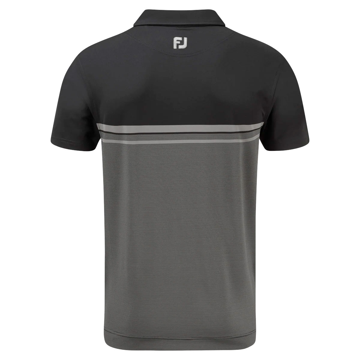 FootJoy Lisle Engineered End on End Stripe Mens Golf Polo Shirt  - Black