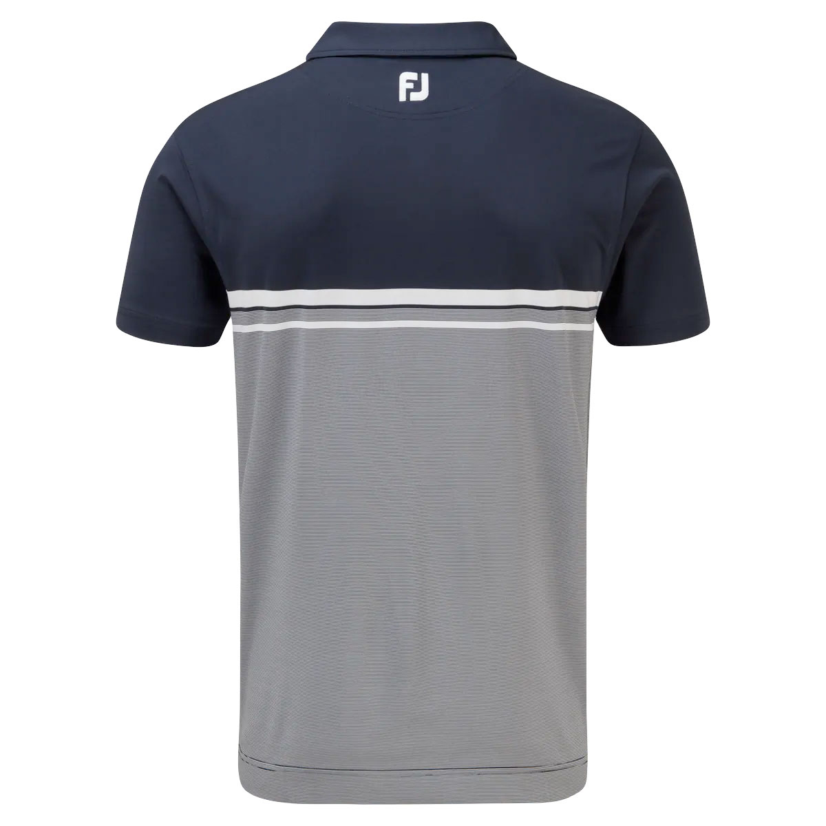 FootJoy Lisle Engineered End on End Stripe Mens Golf Polo Shirt  - Navy