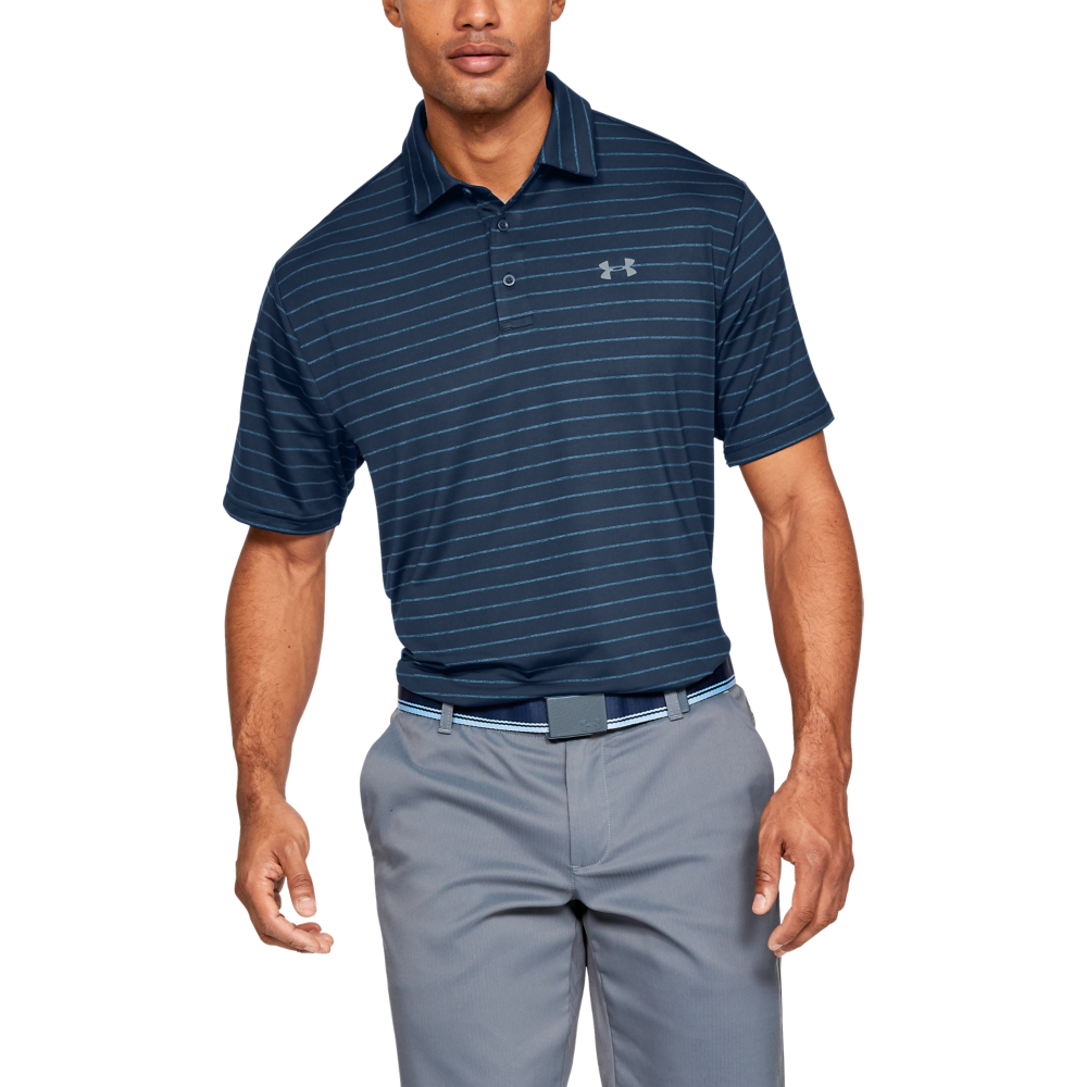 Under Armour Mens Tour Stripe PlayOff Golf Polo Shirt 