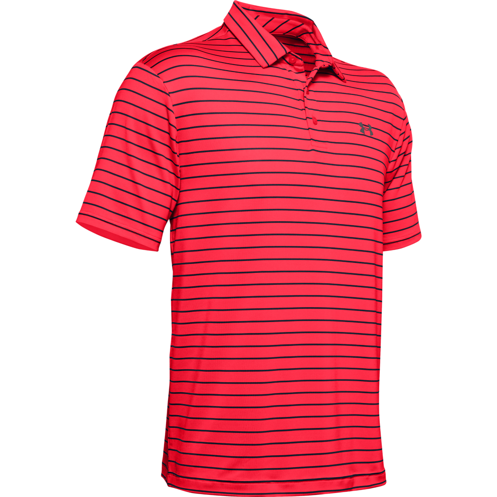 Under Armour Mens Tour Stripe PlayOff Golf Polo Shirt  - Beta/Academy