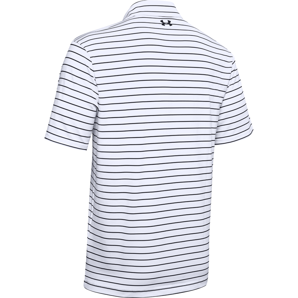 Under Armour Mens Tour Stripe PlayOff Golf Polo Shirt  - White/Black