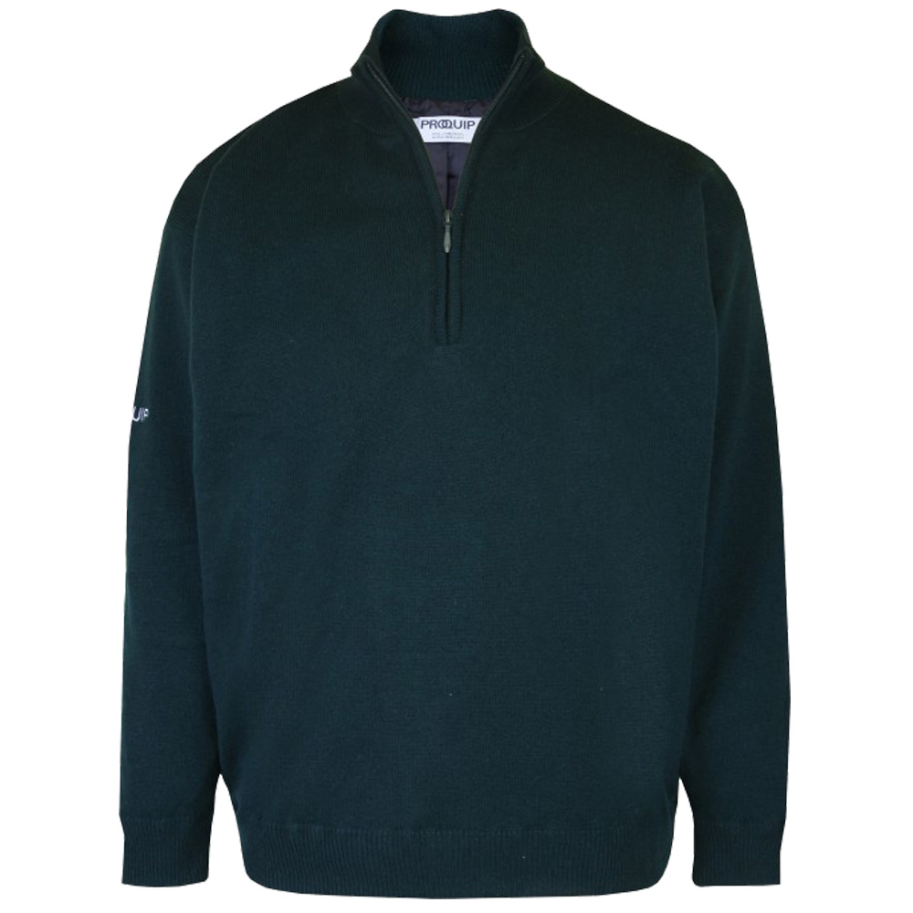 Proquip Golf Lined Windproof Mens 1/2 Zip Lambswool Sweater | Scratch72