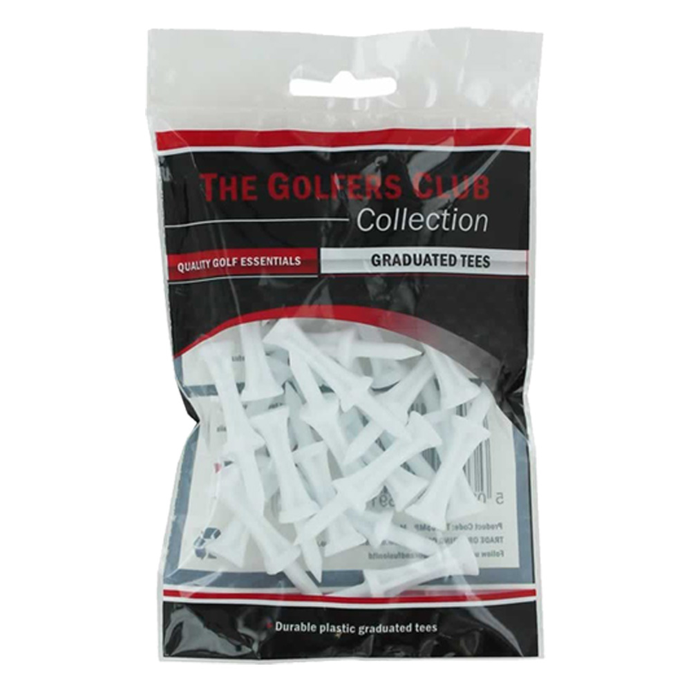 The Golfers Club Castle Step Plastic Golf Tees  - White (31mm) - 25 Pack