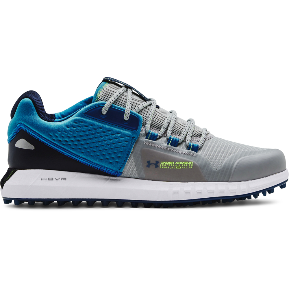 Under Armour HOVR Forge RC Mens Spikeless Golf Shoes  - Mod Grey / Cruise Blue