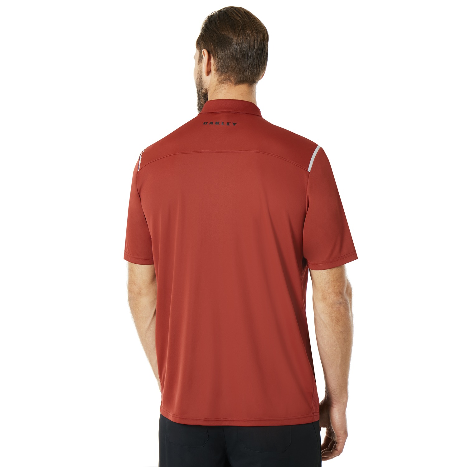 Oakley Golf Striped Ellipse Mens Polo Shirt  - Iron Red