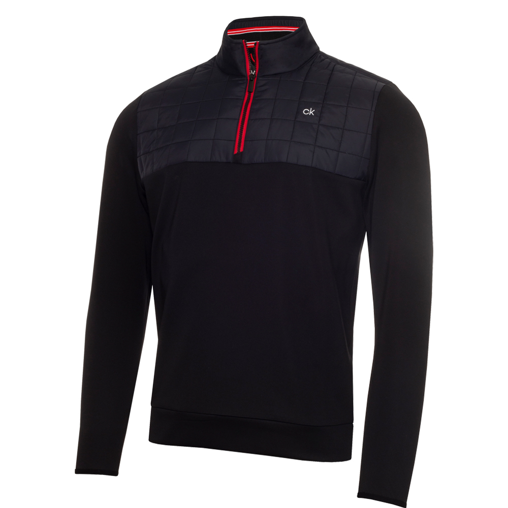Calvin Klein Golf Vardon Hybrid Half Zip Golf Pullover  - Black