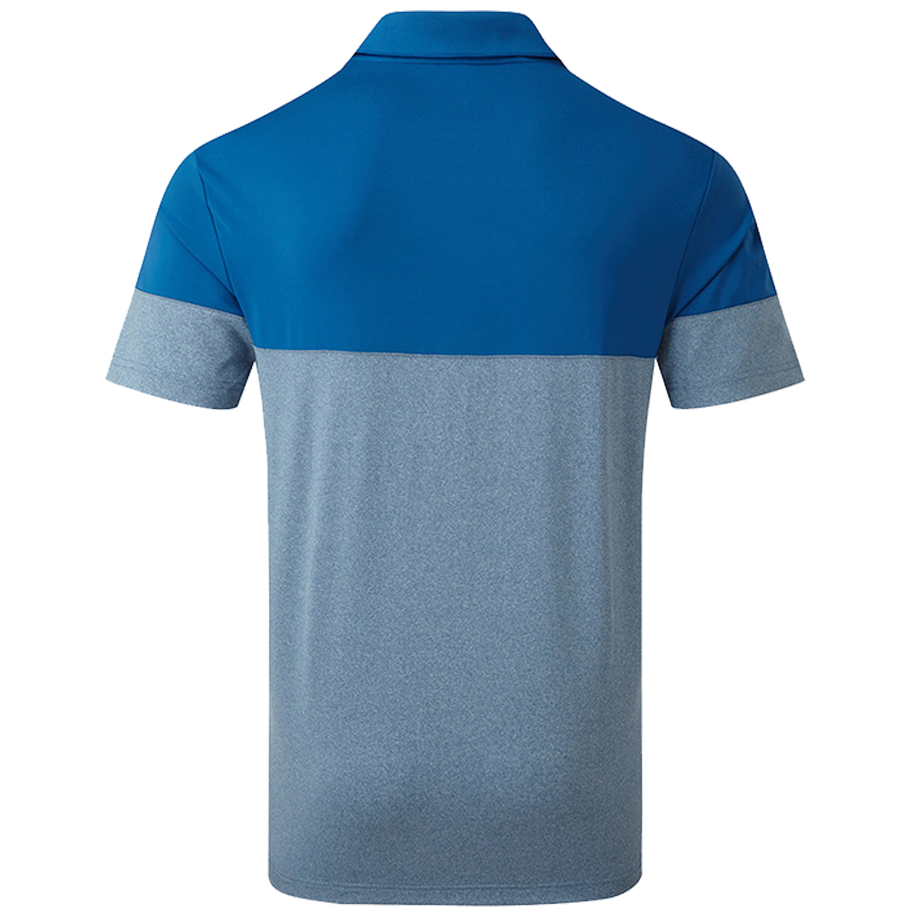 adidas Golf Ultimate 2.0 Heather Blocked Short Sleeve Mens Polo Shirt  - Dark Marine