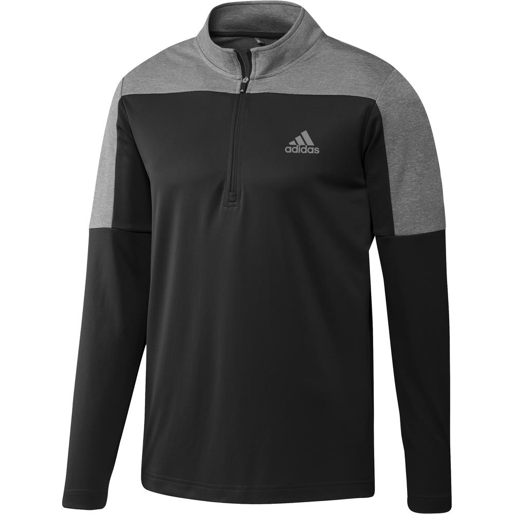 adidas Golf UPF Lightweight 1/4 Zip Pullover  - Black Melange