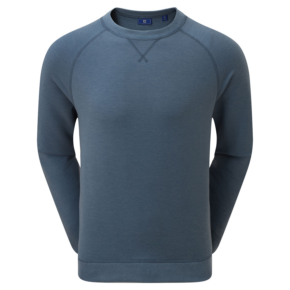 FootJoy French Terry Crew Neck Mens Golf Sweater  - Heather Ink