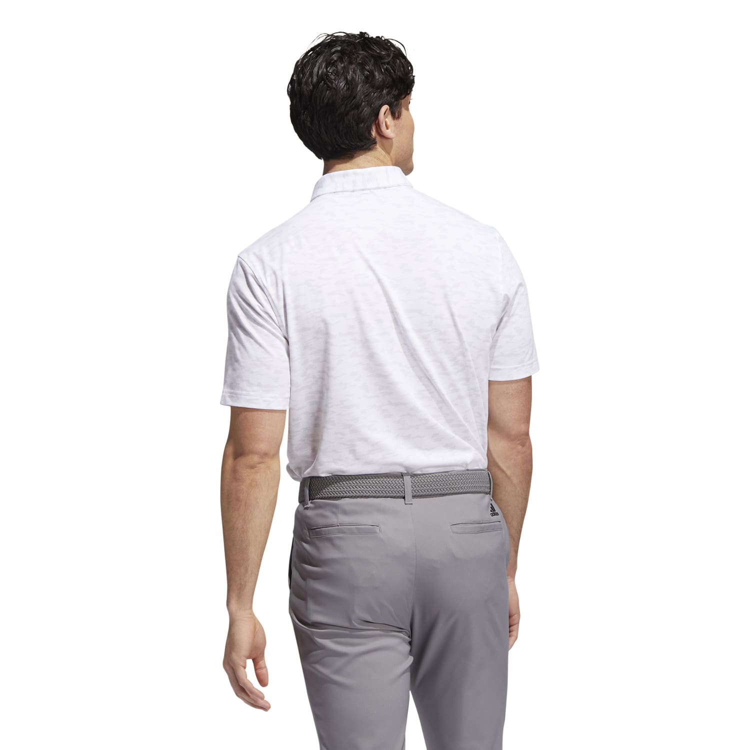 adidas Go-To Camo Golf Polo Shirt  - Grey One/White