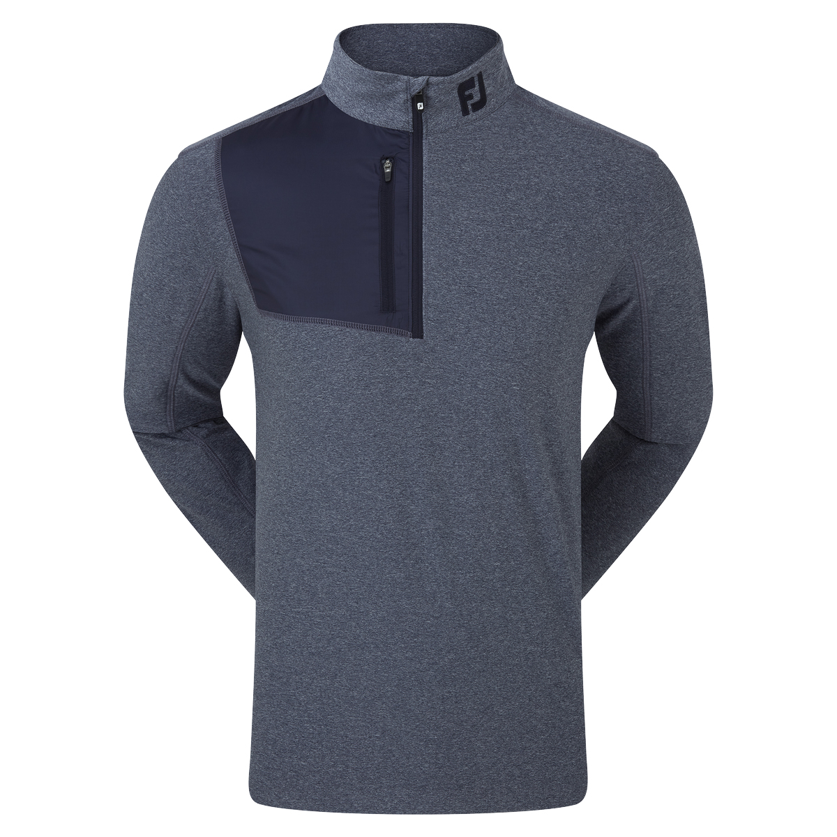 FootJoy Mens Heather Chill-Out XP Golf Mid-Layer Pullover  - Heather Navy