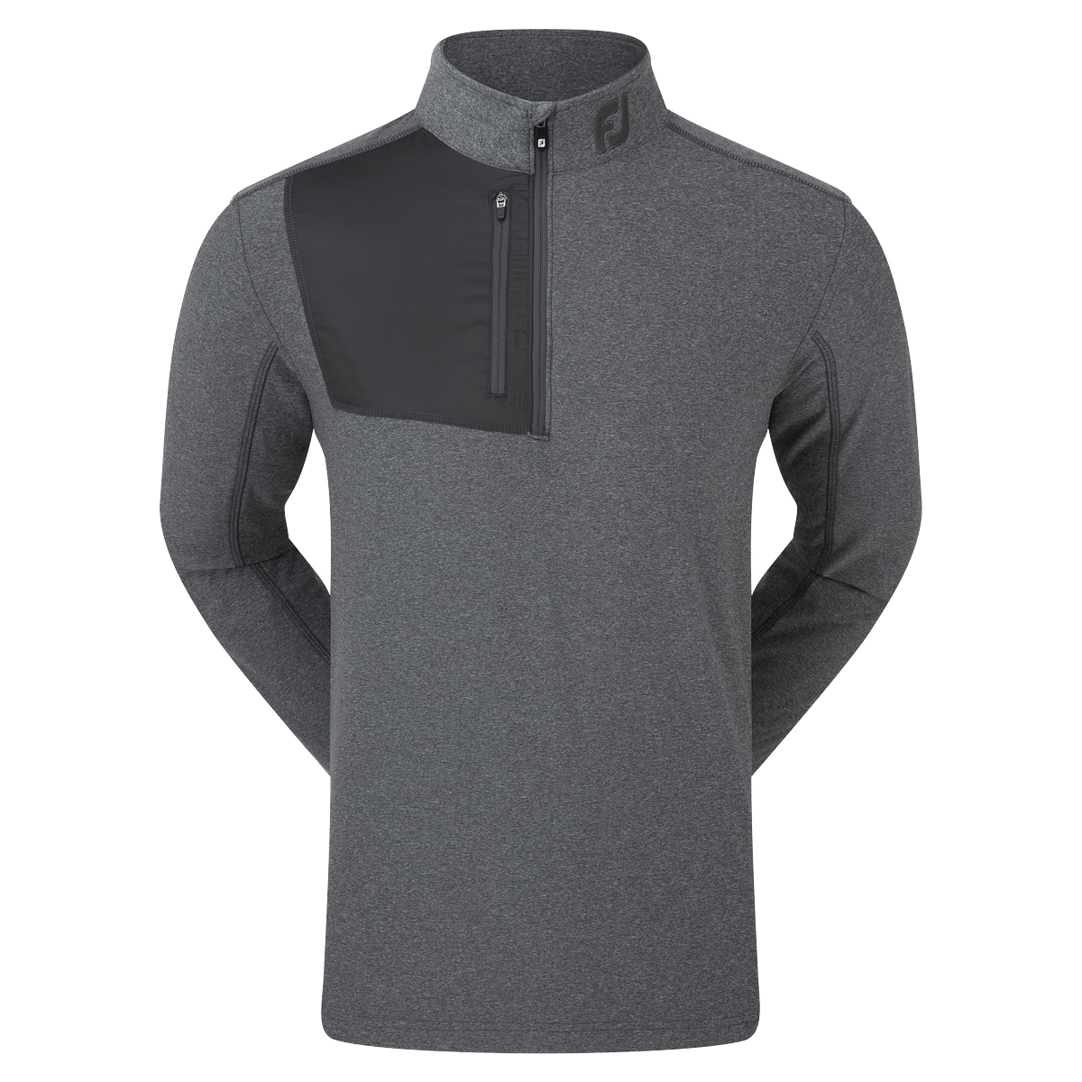 FootJoy Mens Heather Chill-Out XP Golf Mid-Layer Pullover  - Heather Charcoal