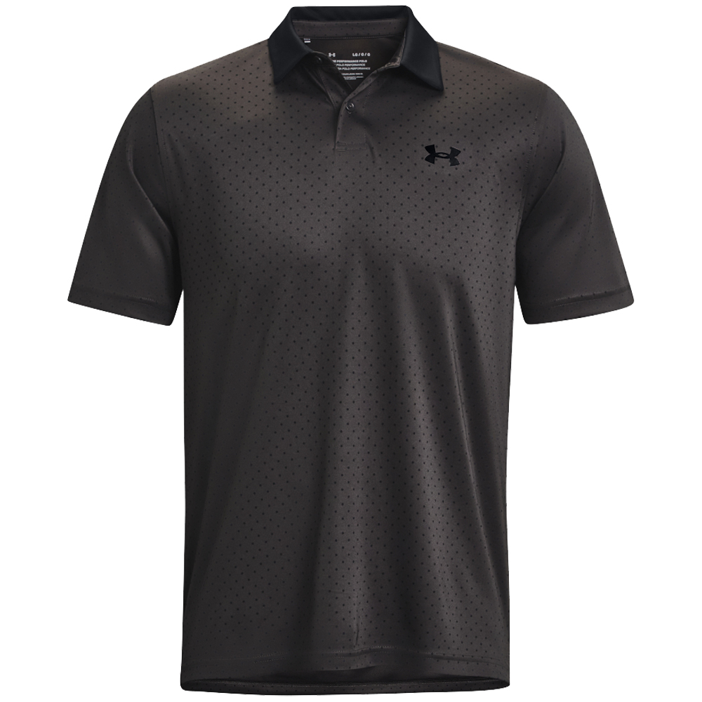 Under Armour Mens UA Performance Printed Golf Polo Shirt  - Jet Grey