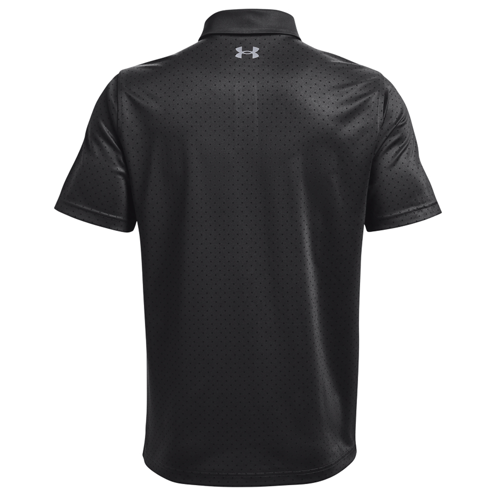 Under Armour Mens UA Performance Printed Golf Polo Shirt  - Jet Grey/Black