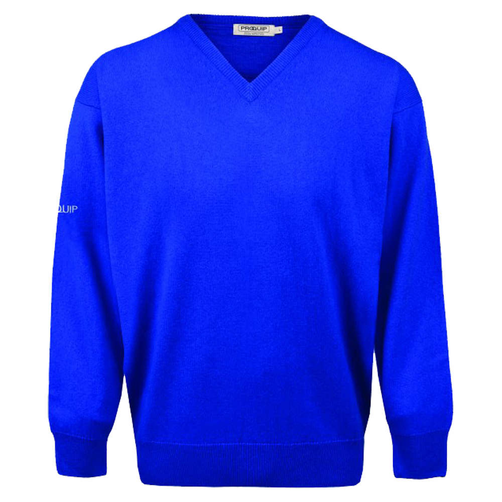 PROQUIP Golf Mens V-Neck Lambswool Sweater  - Speedwell