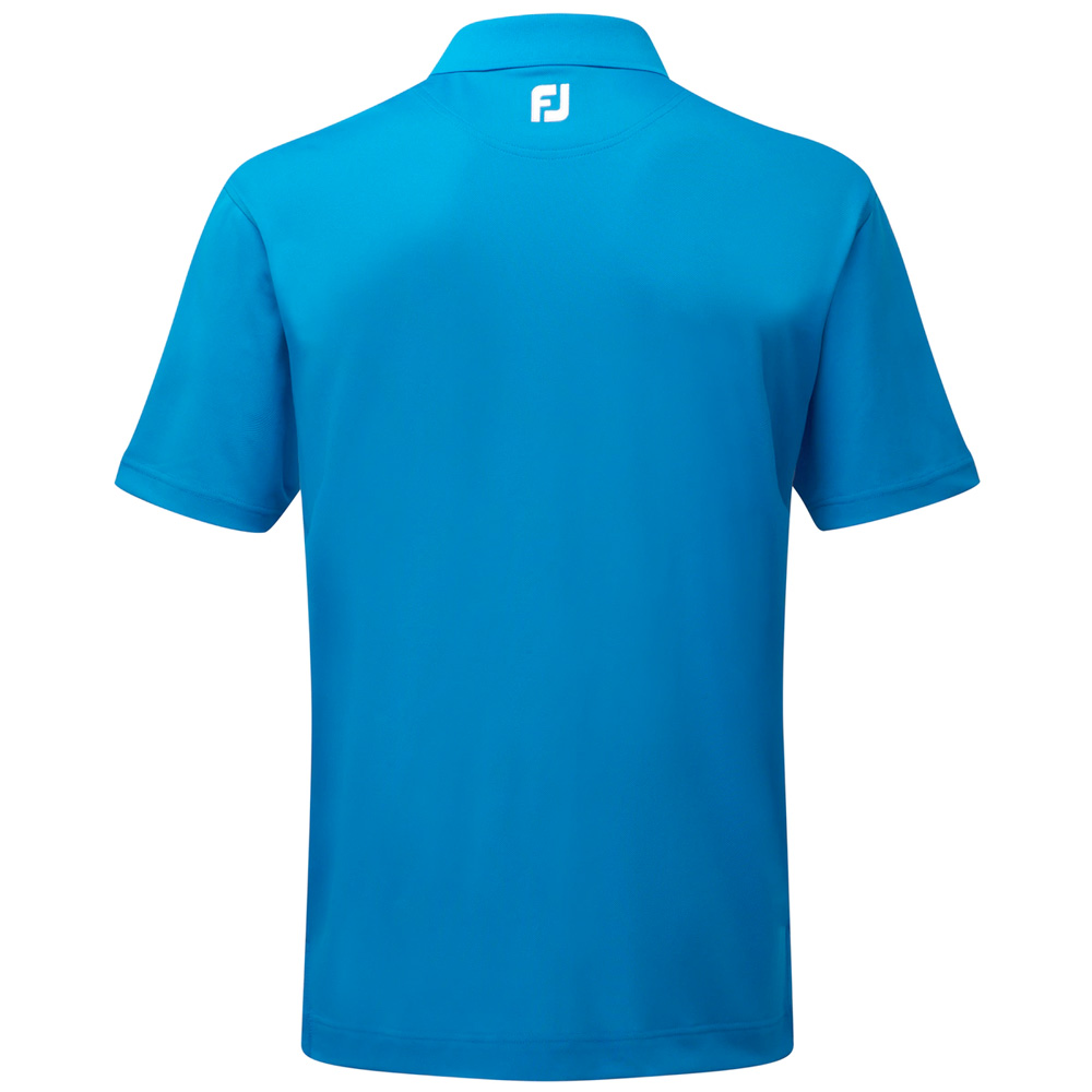 FootJoy Mens Stretch Pique Solid Knit Collar Golf Polo Shirt (Cobalt) 