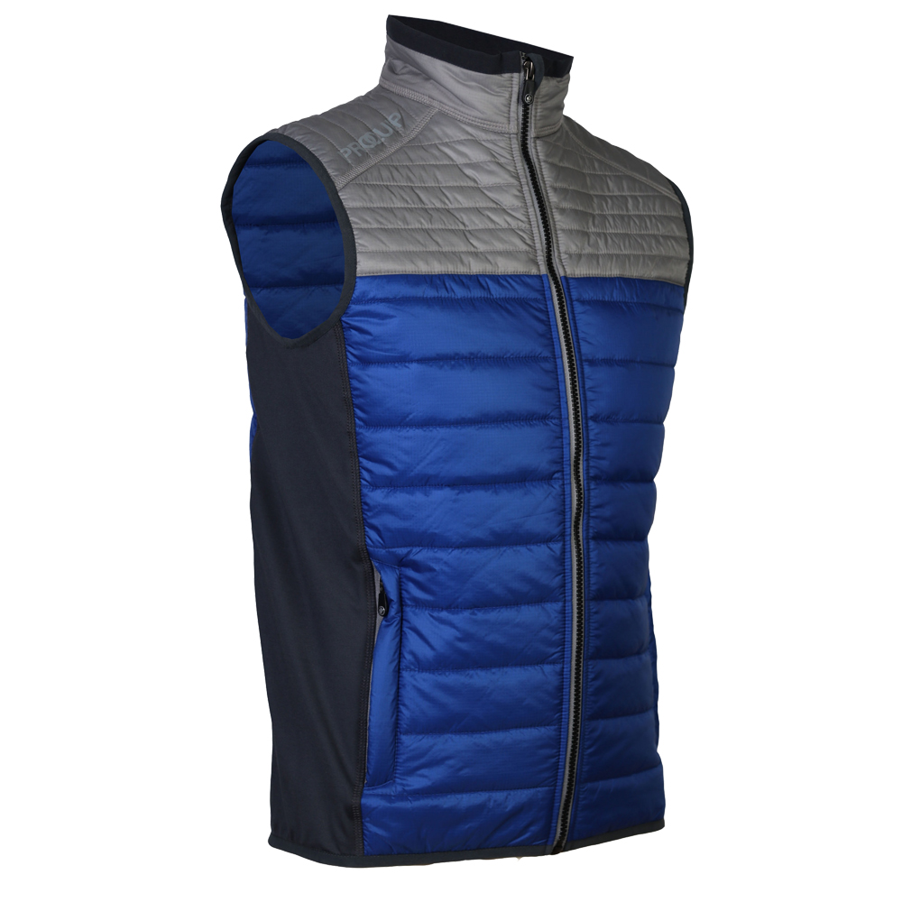 ProQuip Golf Therma Pro Quilted Mens Full Zip Gilet  - Surf Blue