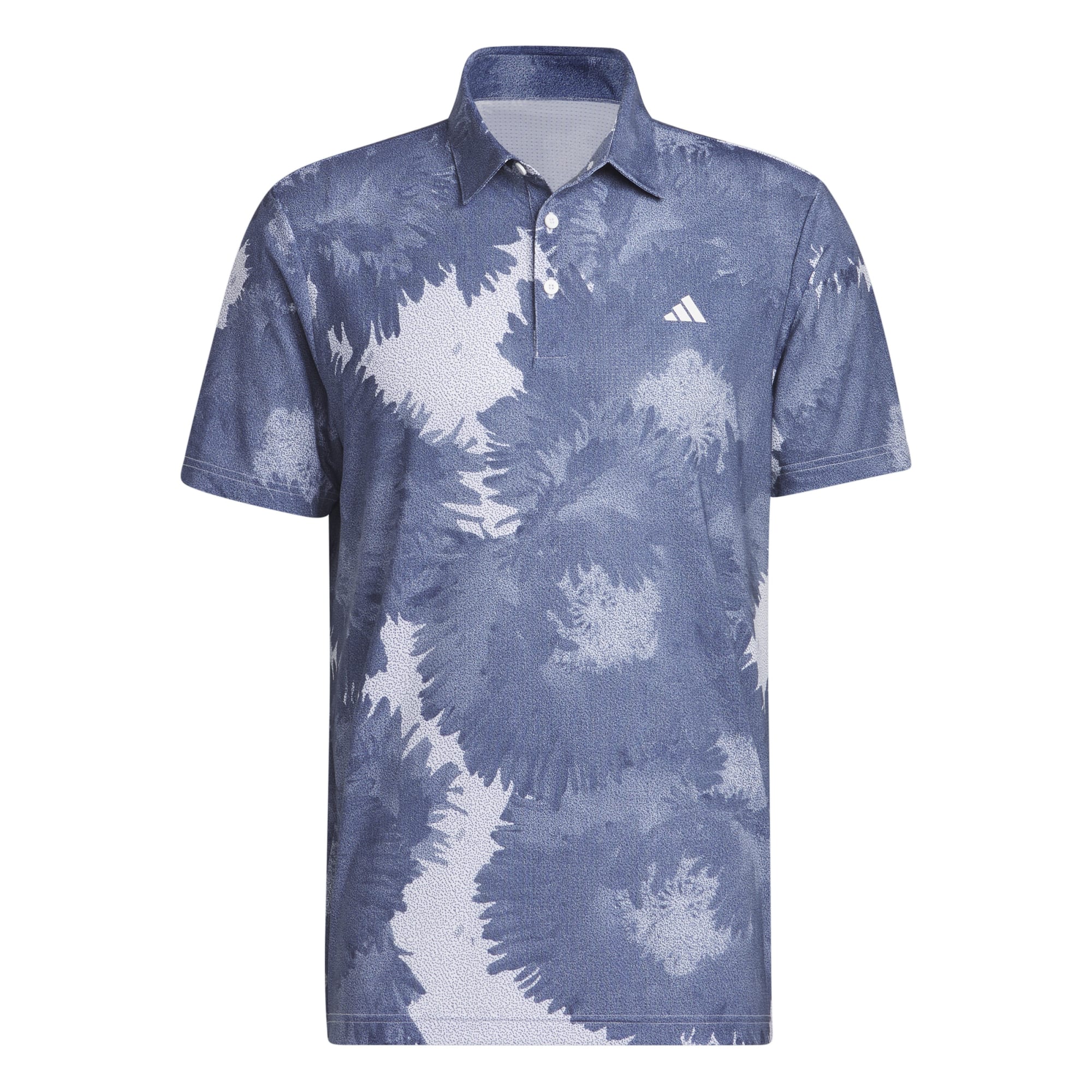 adidas Golf Flower Mesh Print Mens Polo Shirt  - White/Collegiate Navy