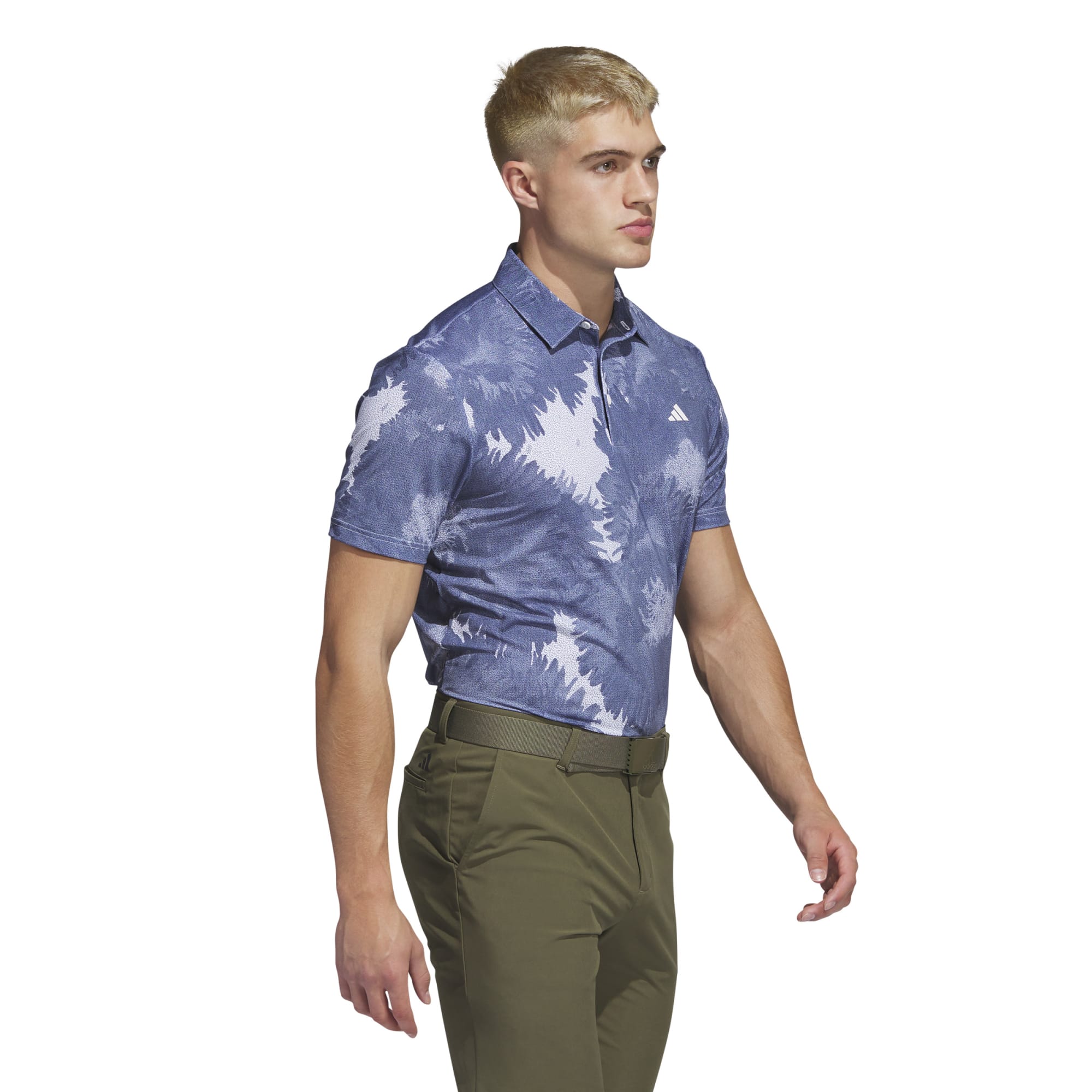 adidas Golf Flower Mesh Print Mens Polo Shirt 