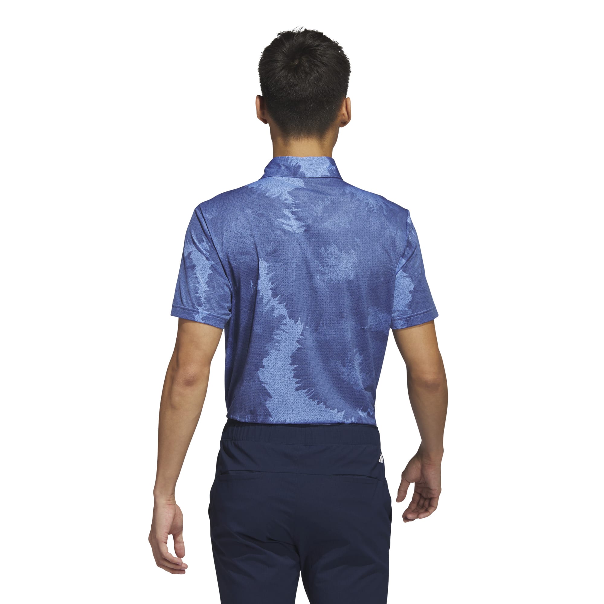 adidas Golf Flower Mesh Print Mens Polo Shirt  - Blue Fusion/Collegiate Navy