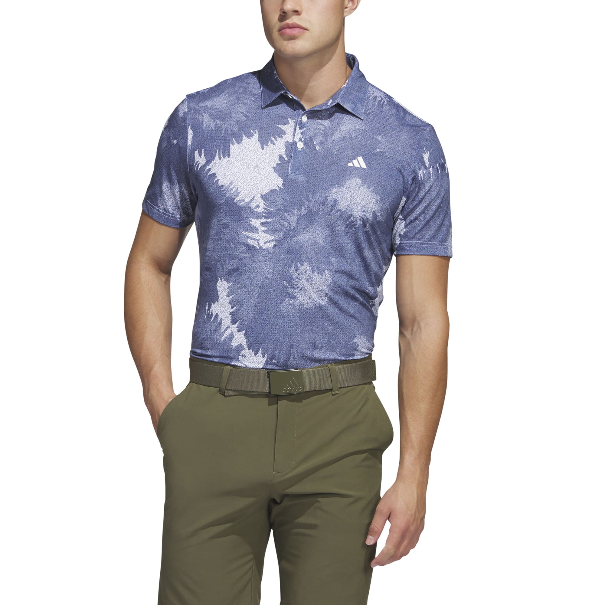 adidas Golf Flower Mesh Print Mens Polo Shirt 