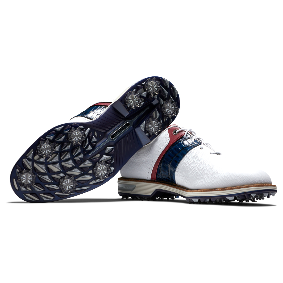 FootJoy DryJoys Premiere Series Packard Mens Golf Shoes  - White/Navy/Red