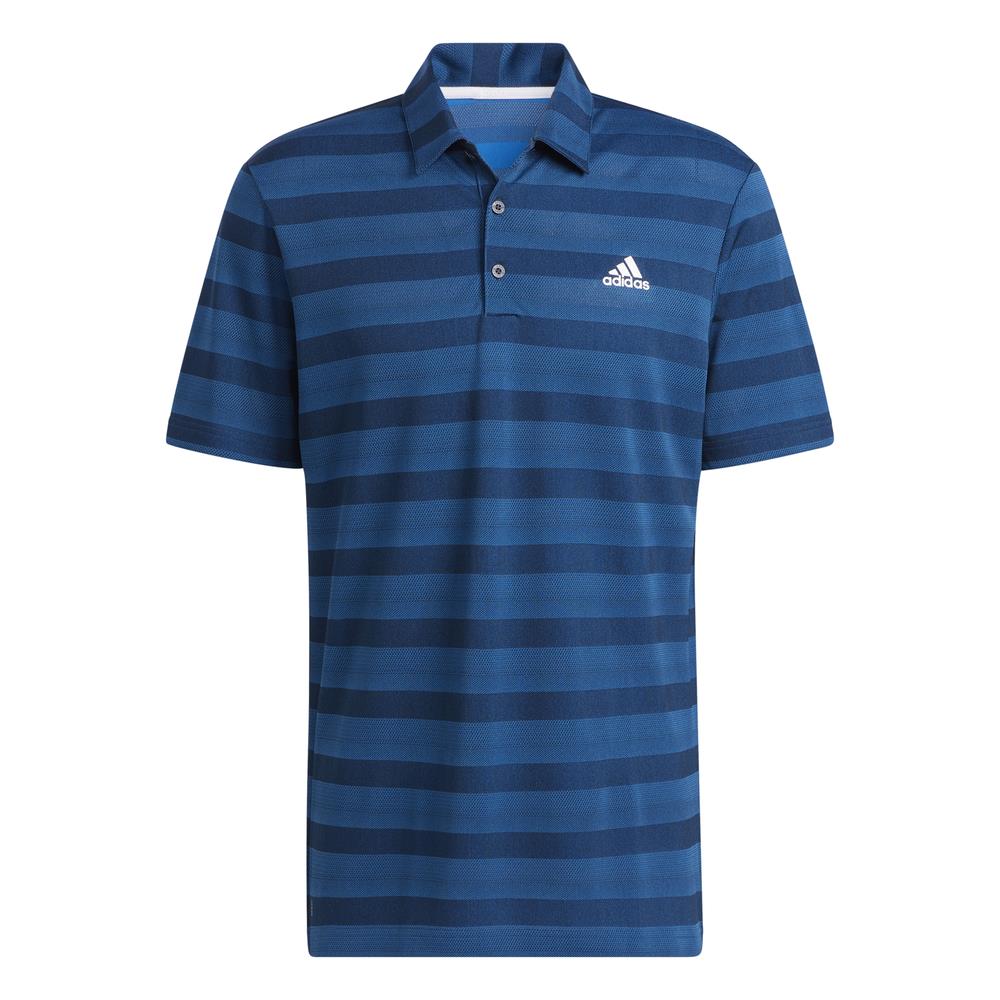 adidas Golf Mens Two Colour Stripe Primegreen Polo Shirt (All Colours)