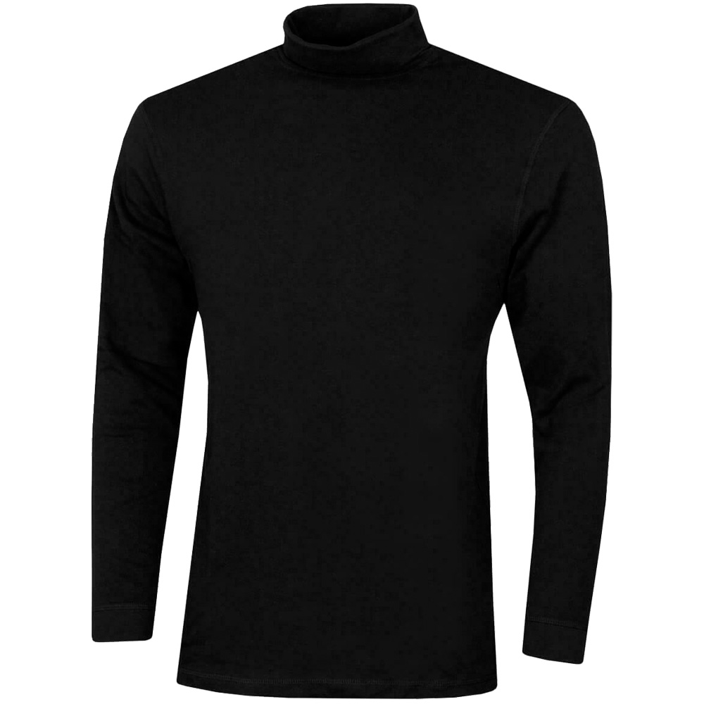 Proquip Mens Solano CottonGolf Roll Neck Long Sleeve Top  - Black