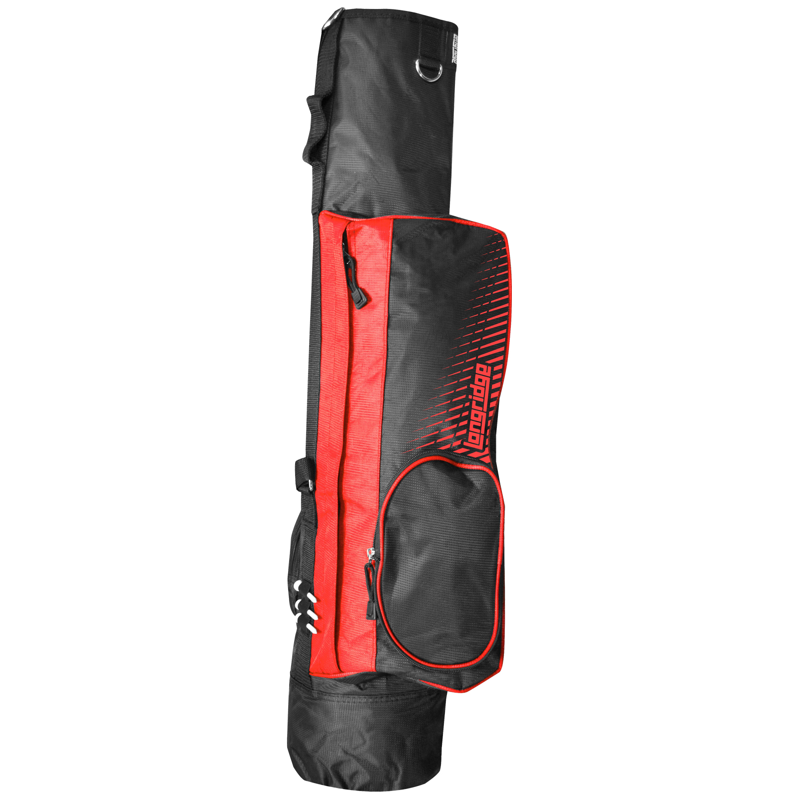 Longridge Lightweight Dual Strap Pencil Golf Bag  - Black/Red