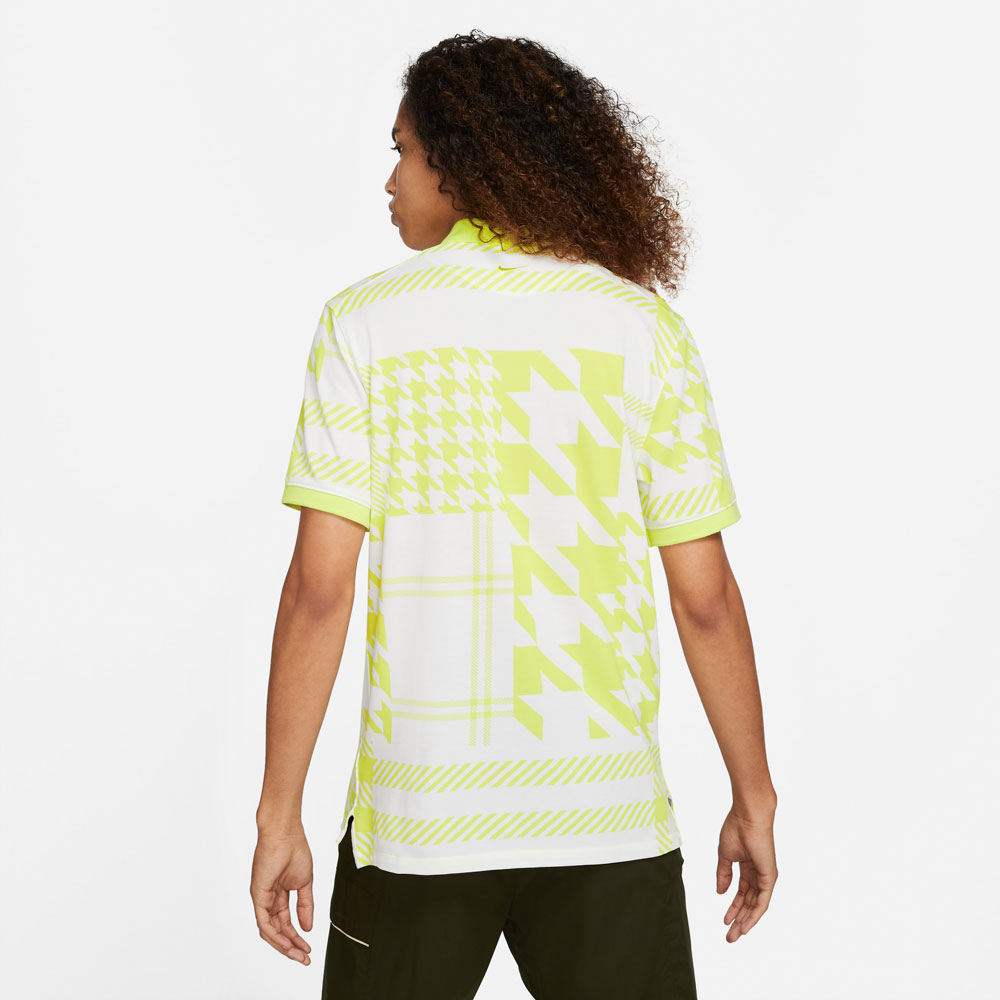 Nike Golf The Plaid Mash Mens Polo Shirt  - Light Lemon Twist