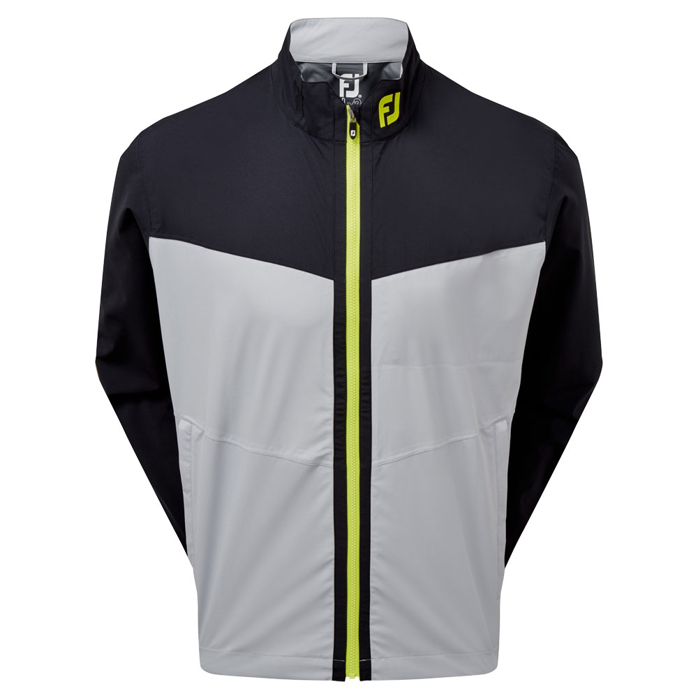 FootJoy Hydrolite Waterproof Golf Jacket  - Black/Grey/Lime