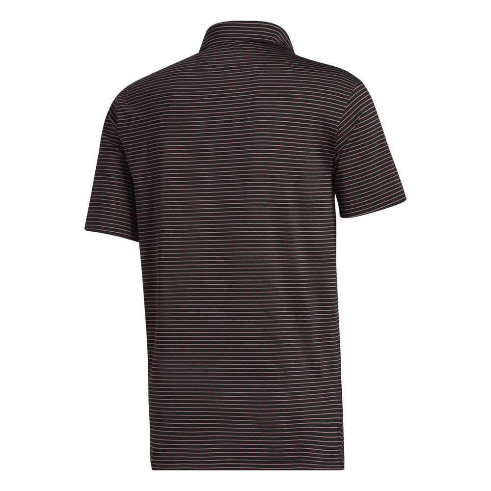 adidas Golf Mens Ultimate365 Space Dye Stripe Polo Shirt  - Black / Power Pink / Tech Emerald