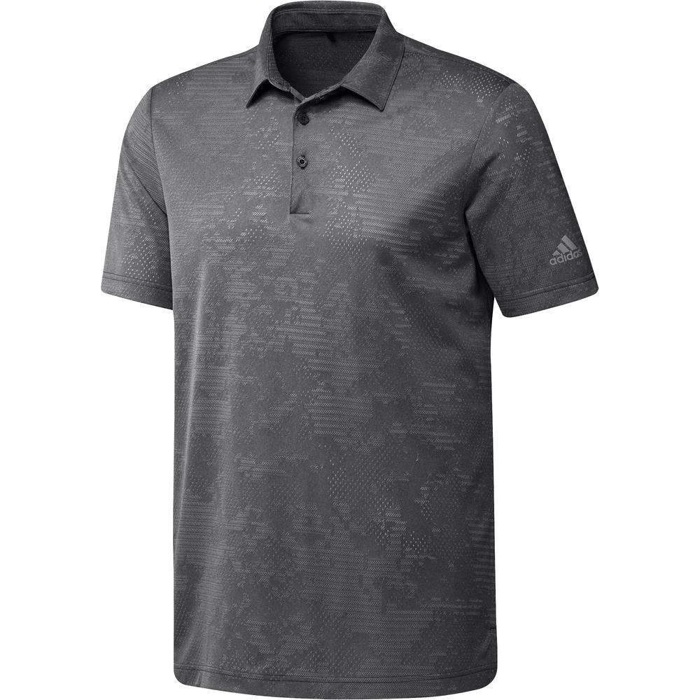 adidas Ultimate365 Camo Mens Golf Polo Shirt  - Black/Grey Three