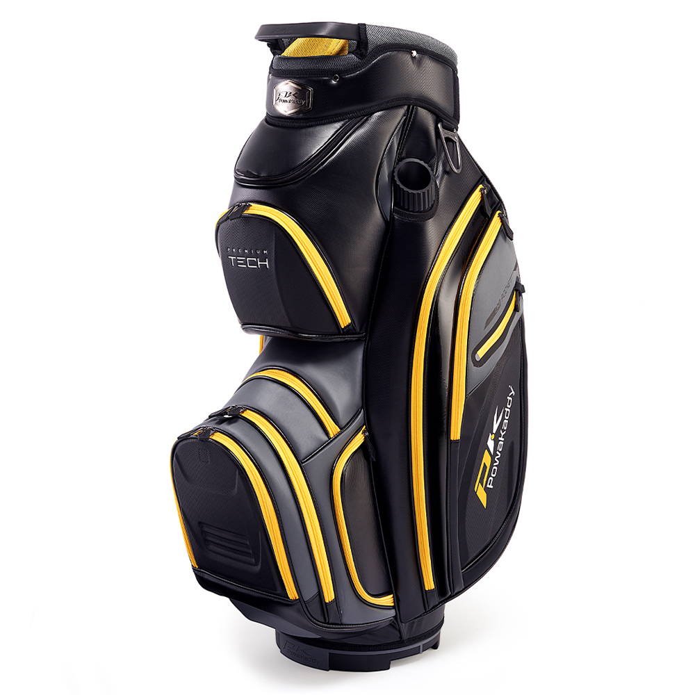 PowaKaddy Premium Tech Golf Cart Trolley Bag  - Black/Gun Metal/Yellow