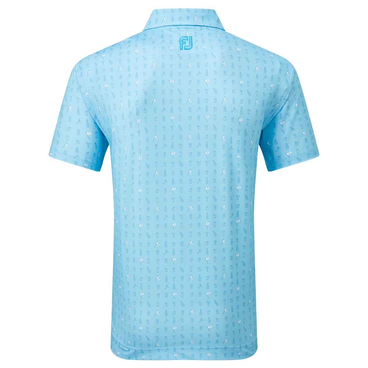 FootJoy EU The 19th Hole Mens Golf Polo Shirt  - Blue Sky