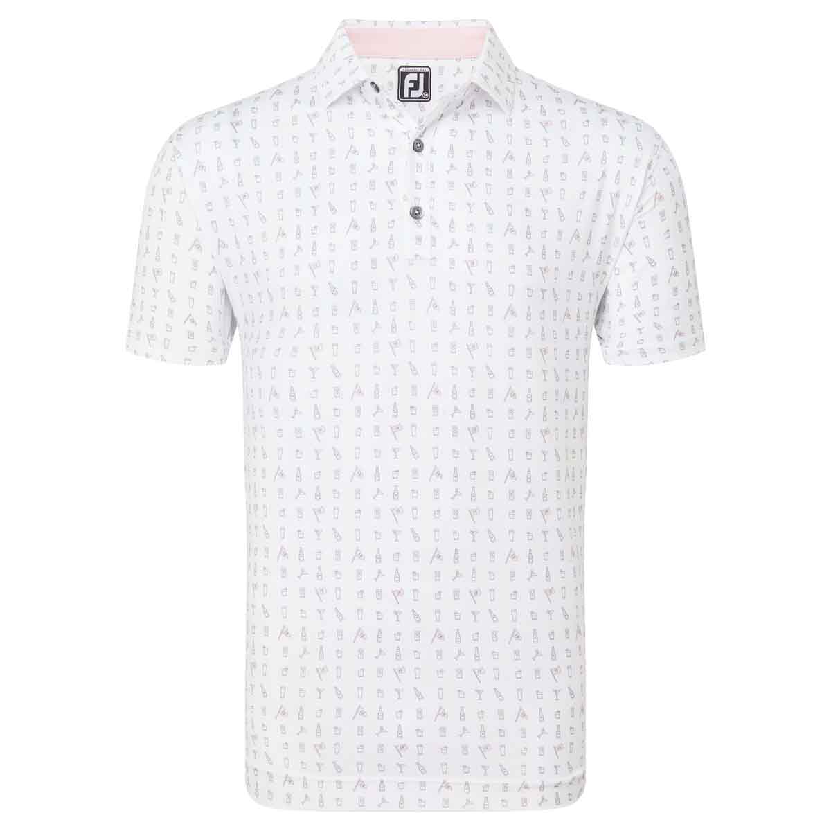 FootJoy EU The 19th Hole Mens Golf Polo Shirt  - White