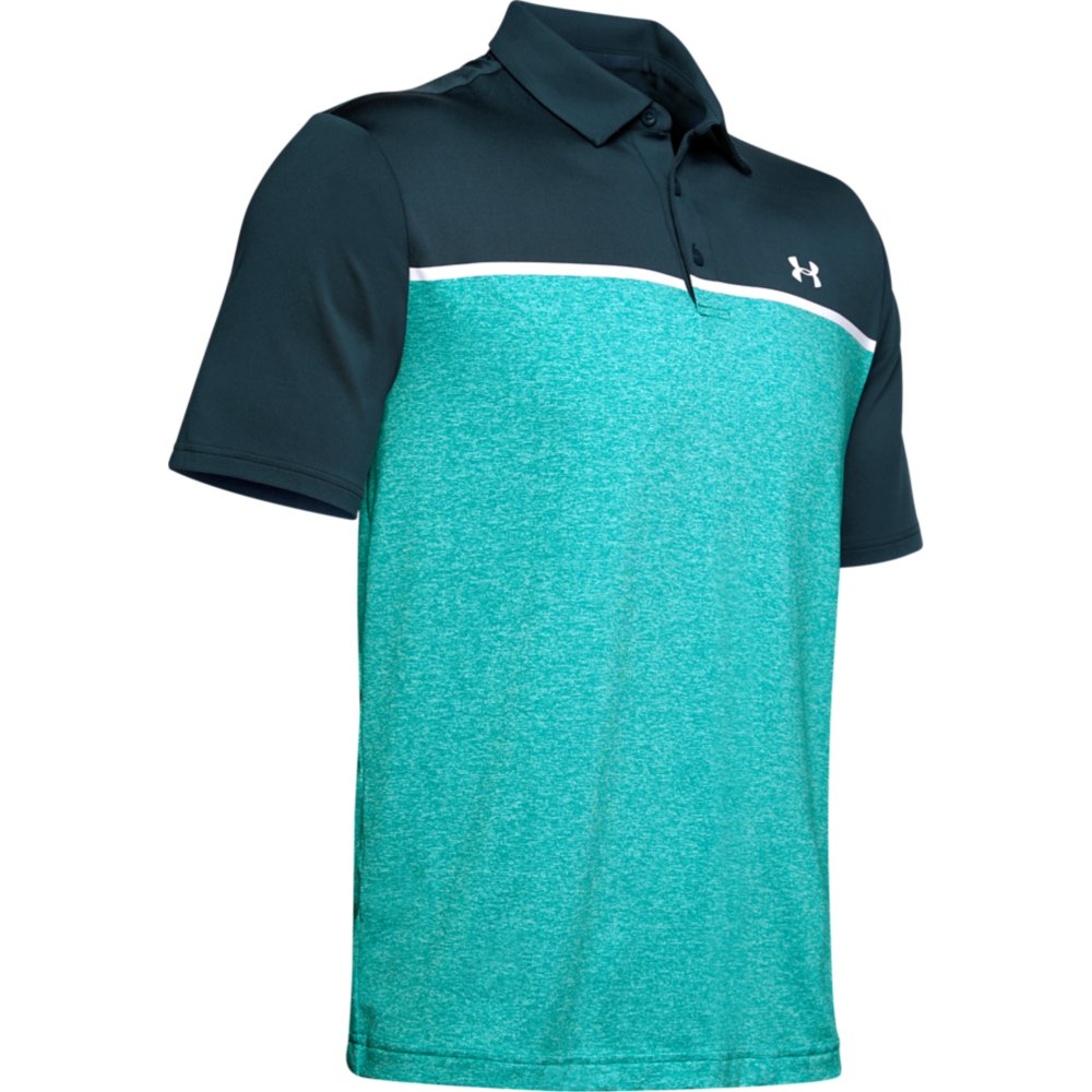 brown tandem teal Under Armor Mens Playoff 2.0 breathable sports shirt L comfortable and short-sleeved functional shirt with loose fit 