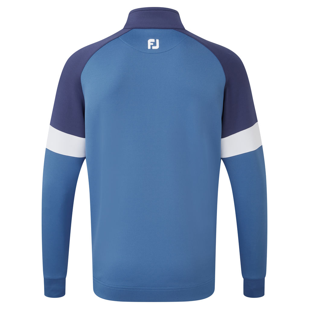 FootJoy Golf Jersey Knit Track Chillout Mens Pullover  - Blue Marlin/Twilight/White