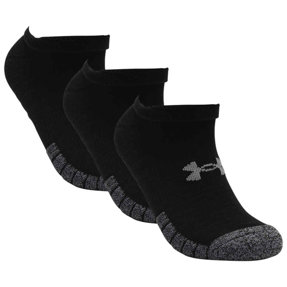 Under Armour HeatGear Tech No Show Mens Golf Socks - 3 Pack  - Black