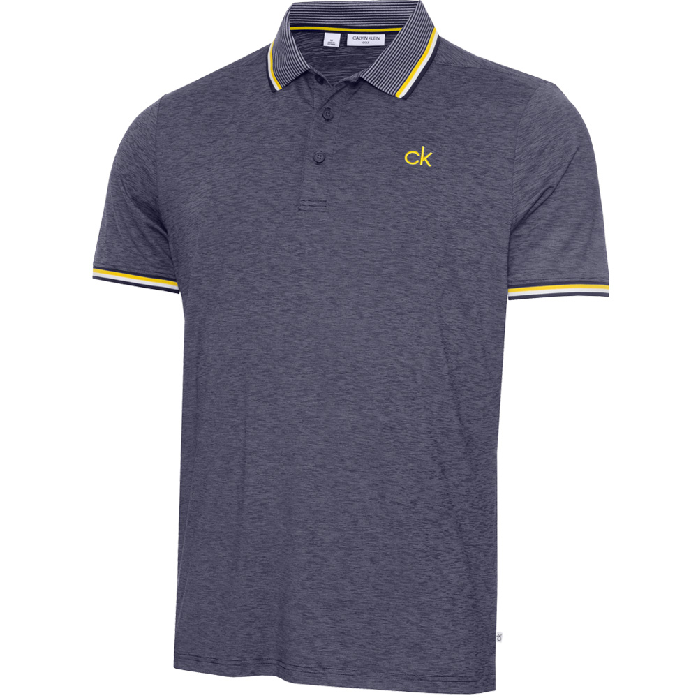 Calvin Klein Mens Casper Golf Polo Shirt  - Navy Marl