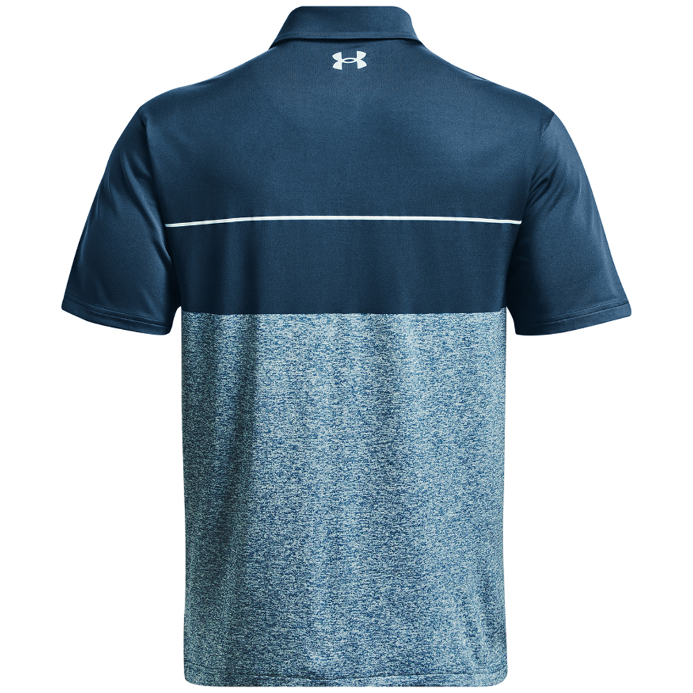 Under Armour Mens UA Playoff 2.0 Low Round Golf Polo Shirt  - Petrol Blue/Fuse Teal
