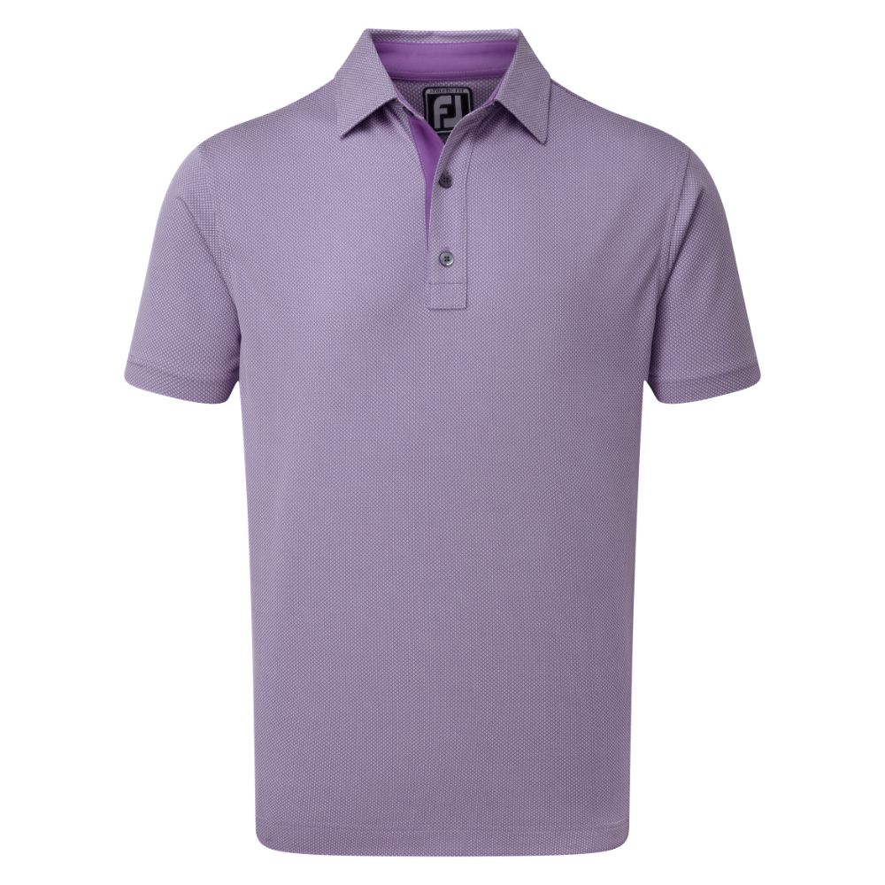 FootJoy Golf Four Dot Jacquard Mens Polo Shirt  - Purple/White