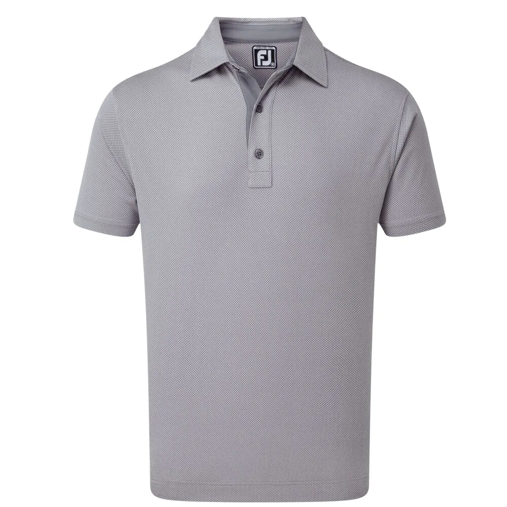 FootJoy Golf Four Dot Jacquard Mens Polo Shirt  - Slate/White