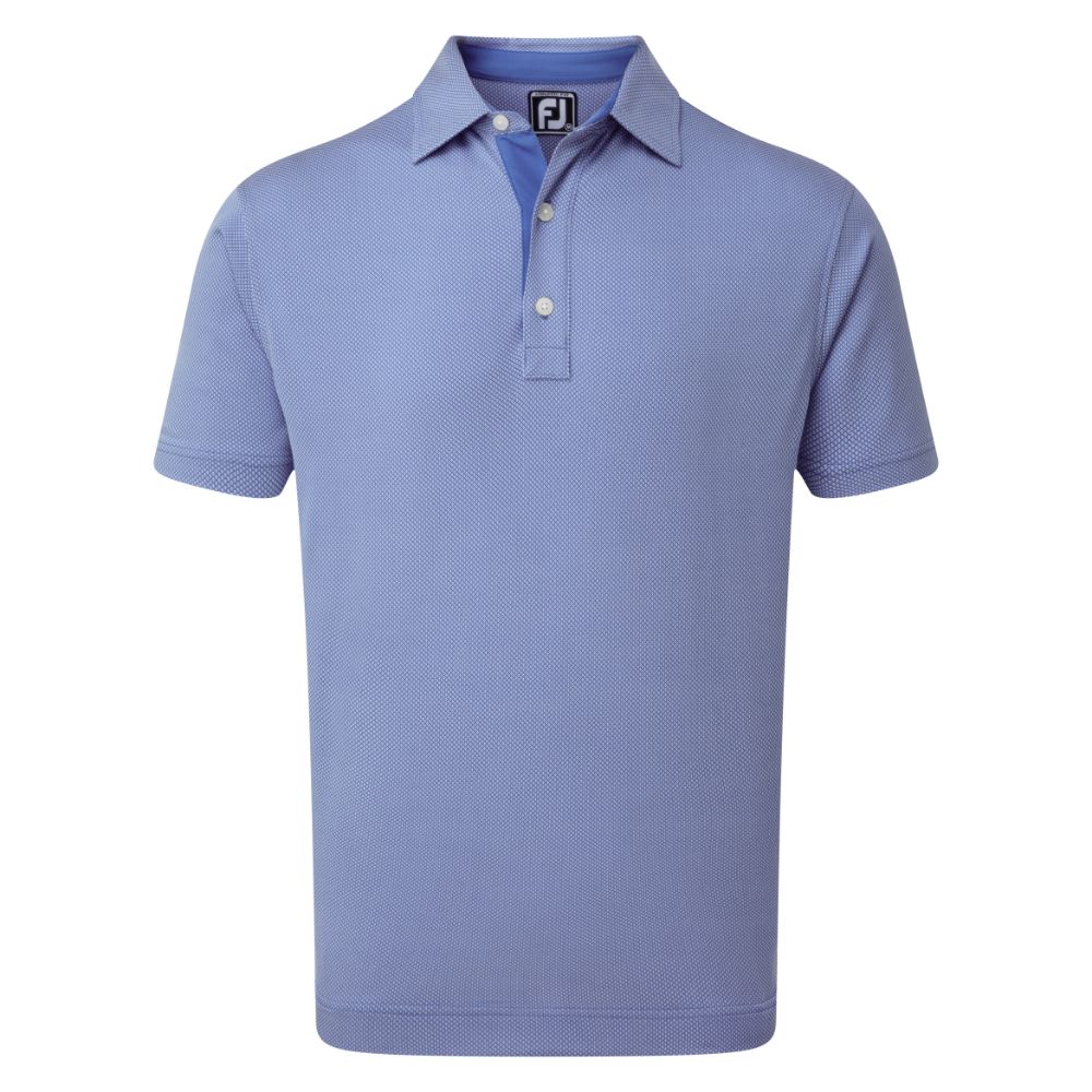 FootJoy Golf Four Dot Jacquard Mens Polo Shirt  - Blue/White
