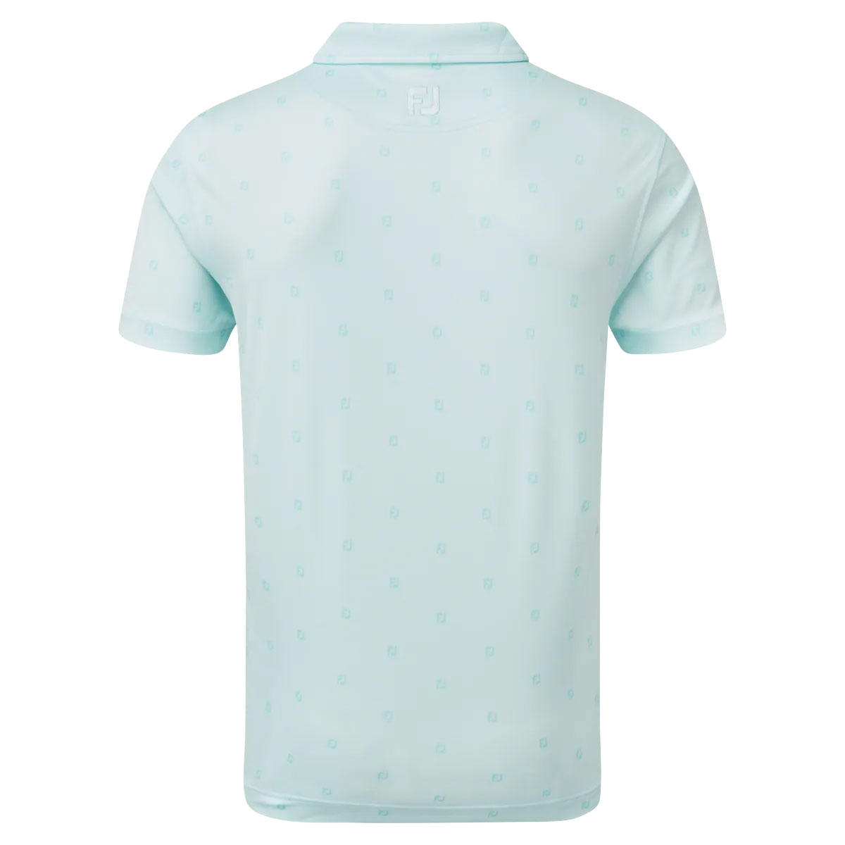 FootJoy Smooth Pique FJ Tonal Print Mens Golf Polo Shirt  - Ice Blue