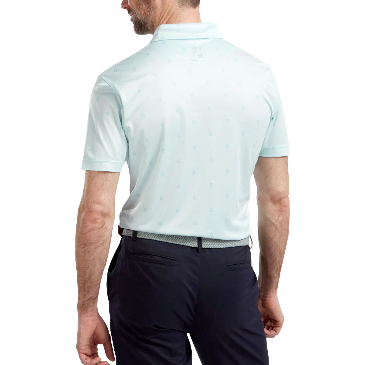 FootJoy Smooth Pique FJ Tonal Print Mens Golf Polo Shirt 
