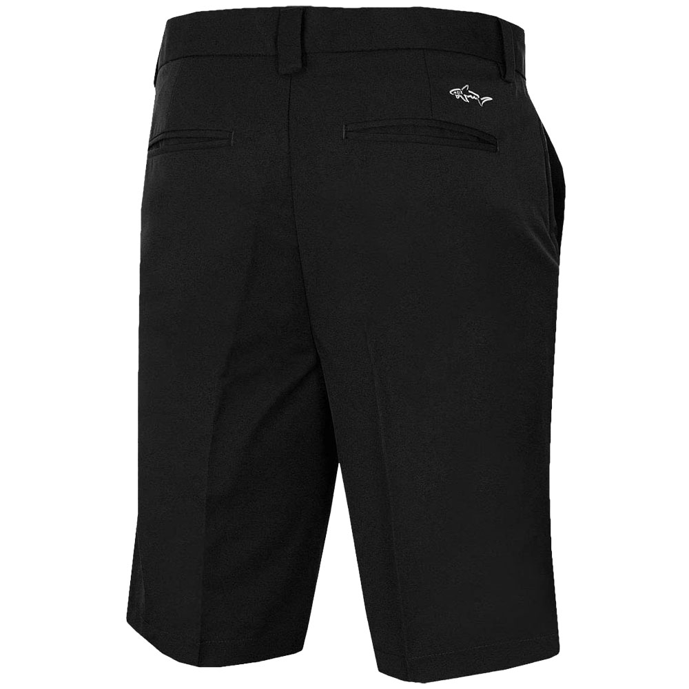 Greg Norman Mens Hybrid Modern Flat Front Pro Golf Shorts  - Black